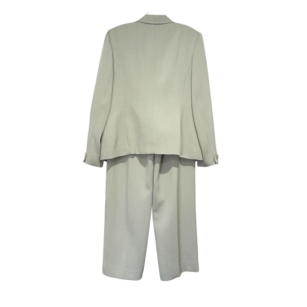 Jones NY Light Sage Green Blazer PantSuit 2Pc Set Sz 12 NWT High Waist Loose Fit - Picture 2 of 16
